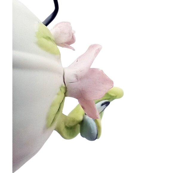 Porcelain Bell Lefton China Pink Rose Hand Painted Butterfly Vintage 1983 03569 - Picture 11 of 15